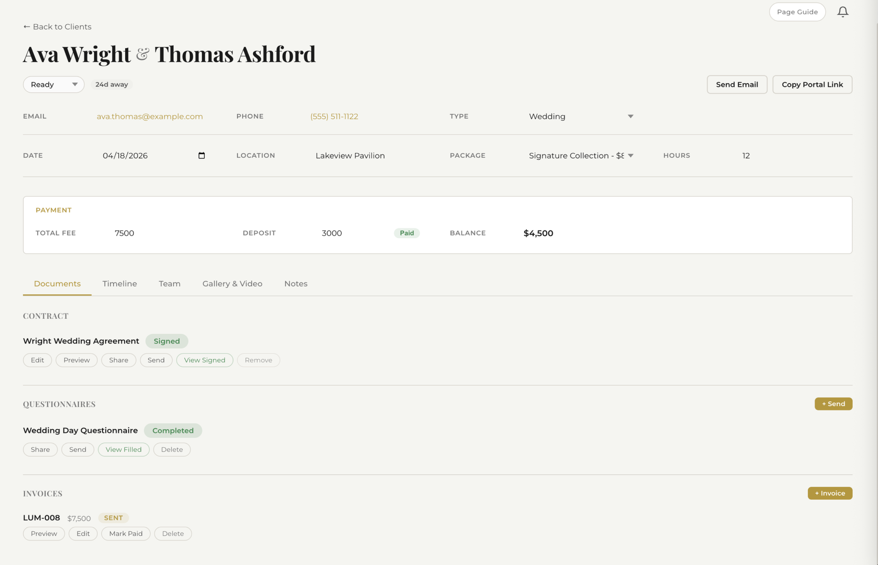Fstop CRM client documents section