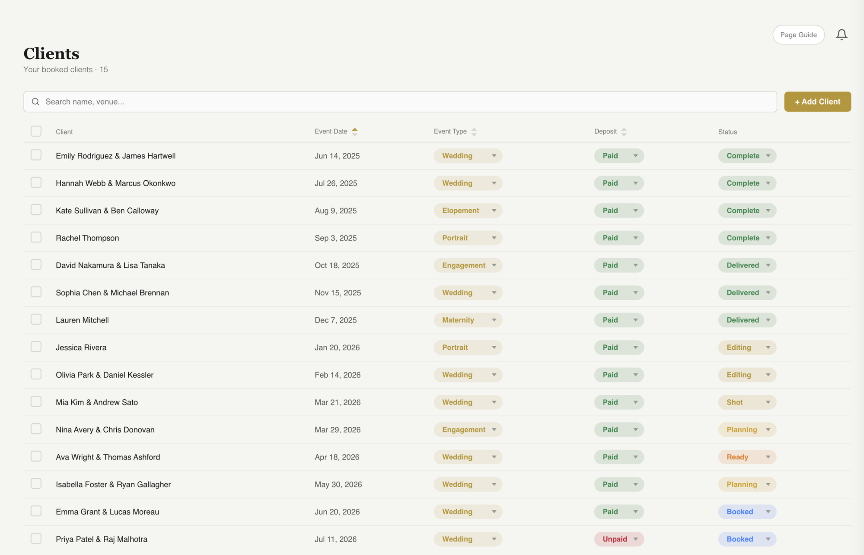 Fstop CRM client management